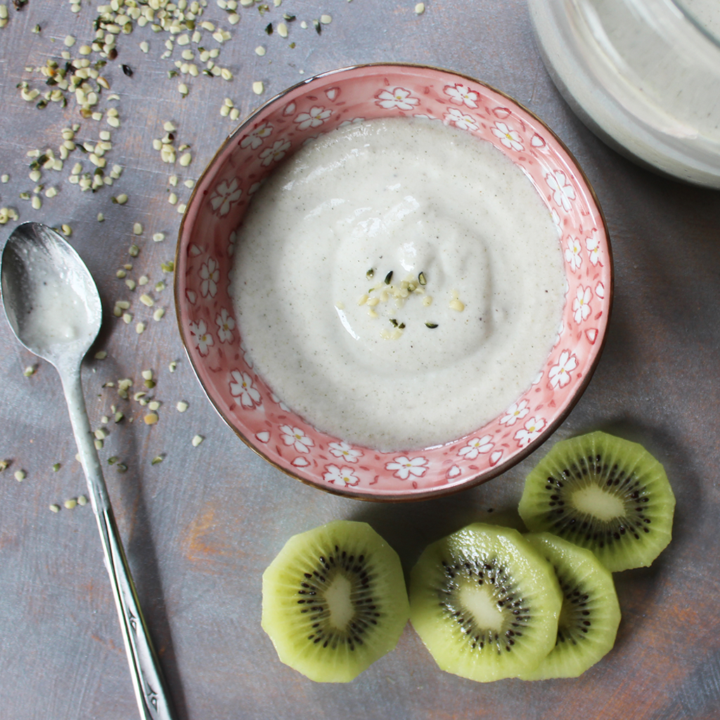 Homemade hemp milk yogurt