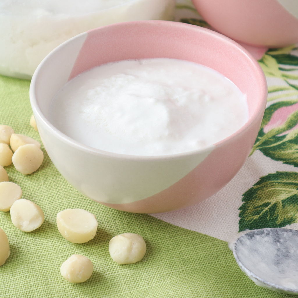 Creamy homemade macadamia milk yogurt recipe