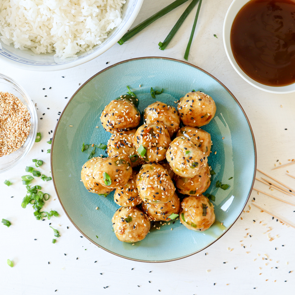 Baked teriyaki chicken meatballs - Luvele US