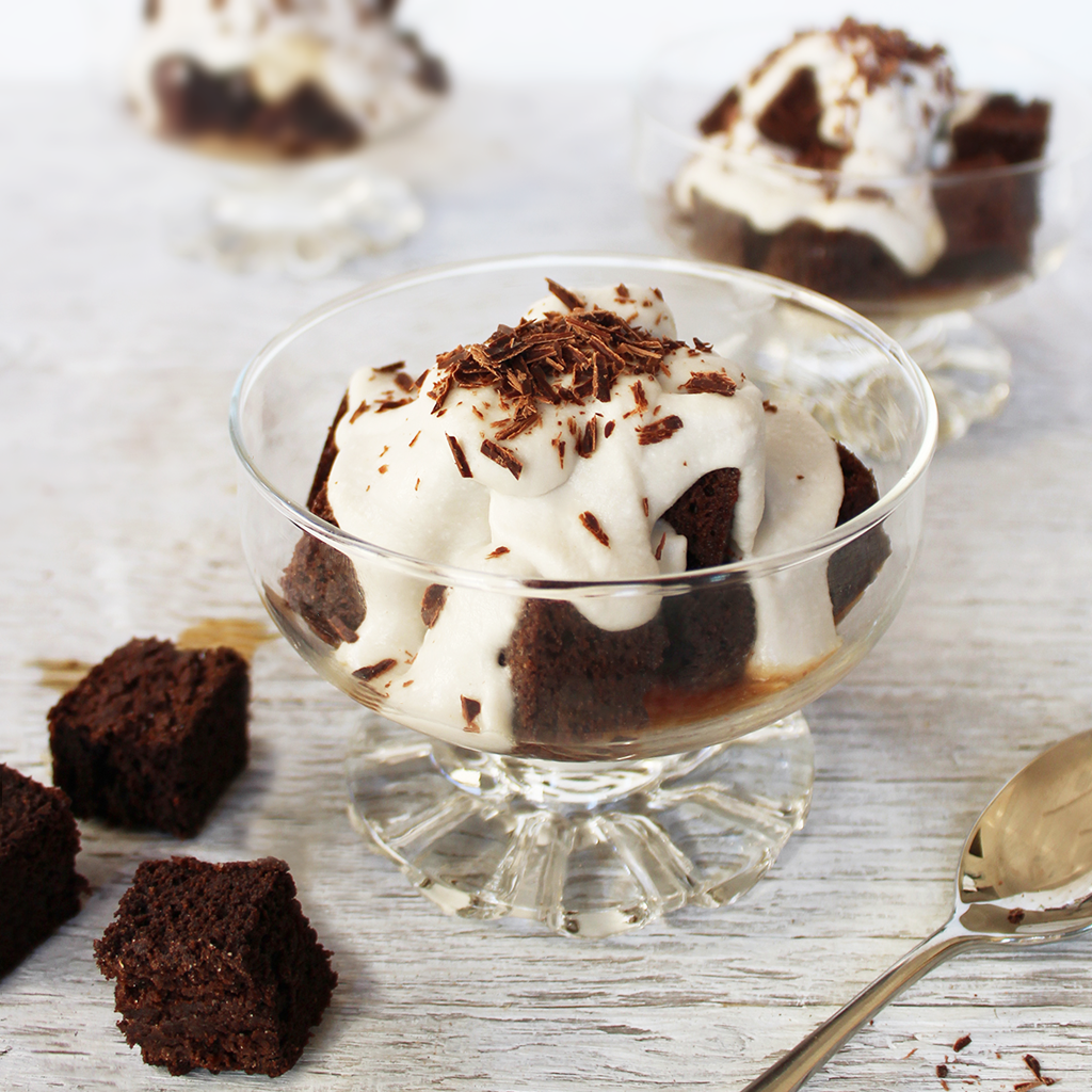Cheats coconut yogurt & chocolate tiramisu parfaits