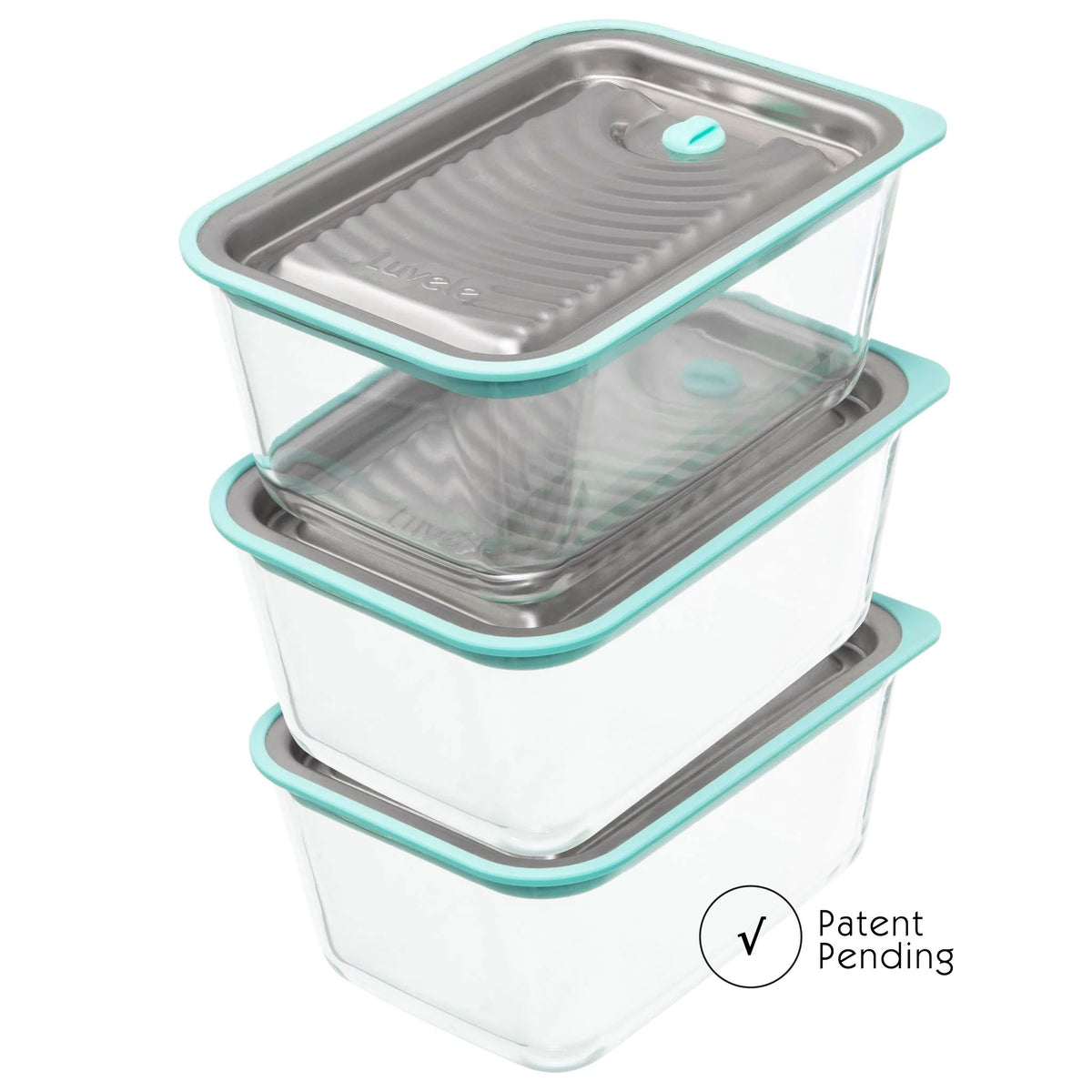 LUVELE VACUUM FOOD STORAGE CONTAINER SET | THREE PIECE SET 1.3L Plastic free