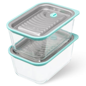 LUVELE GLASS MEAL PREP CONTAINER WITH VACUUM SEAL