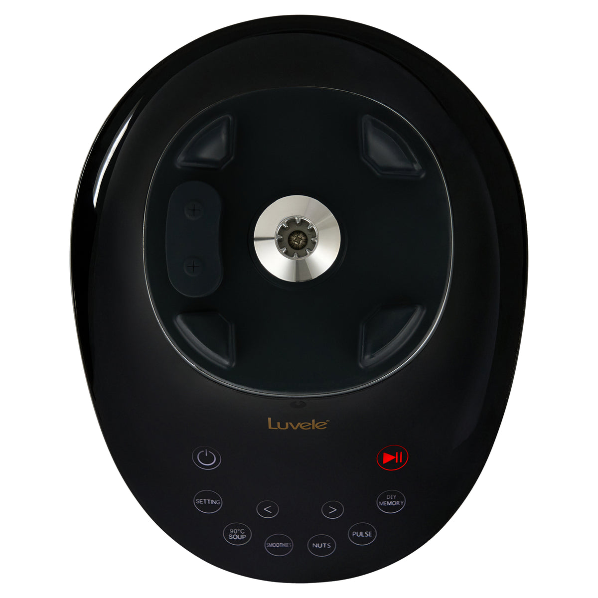 Luvele Vibe Blender base top-down view showing drive socket and control panel