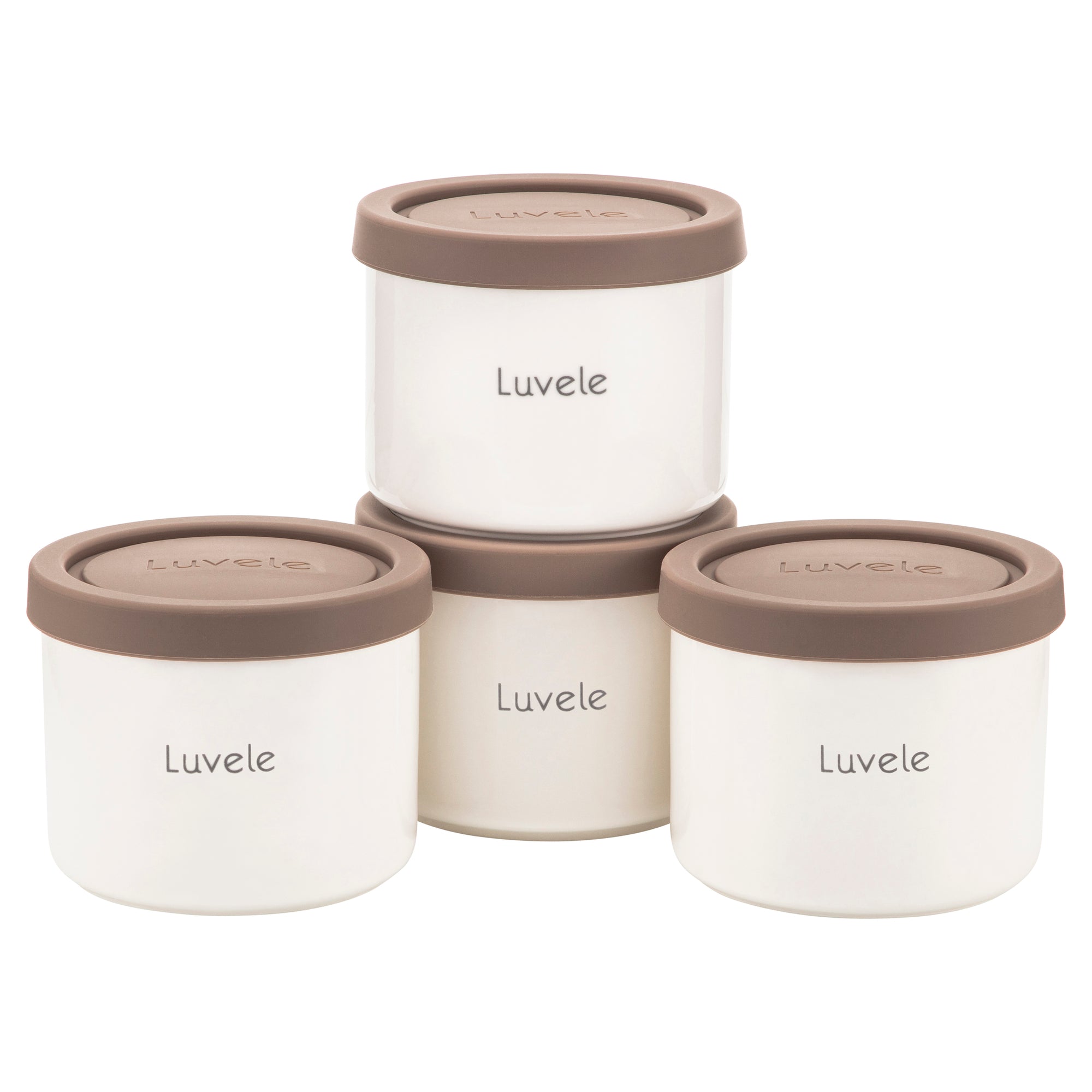 Luvele 4 x 400ml (4 x 13.5oz.) ceramic yogurt jars Compatible with