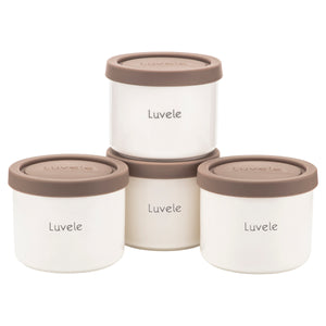 Luvele 4 x 400ml | (4 x 13.5oz.) ceramic yogurt jars | Compatible with Pure Yogurt Maker