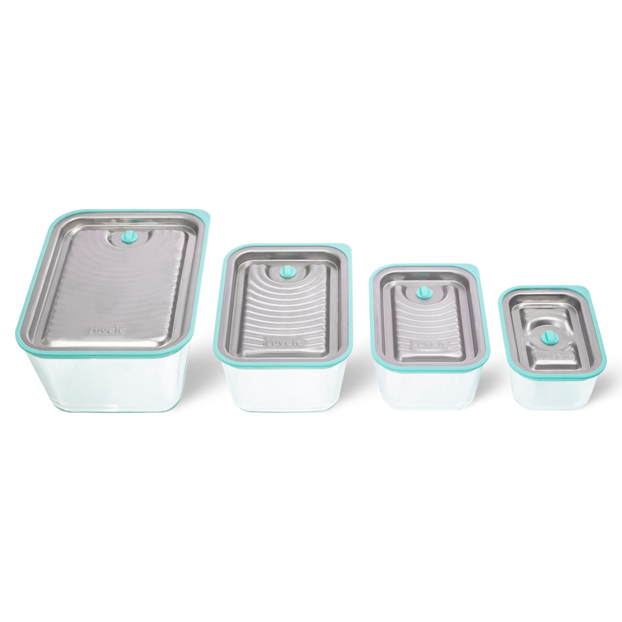 LUVELE GLASS MEAL PREP CONTAINER  4 PIECE VACUUM FOOD CONTAINER